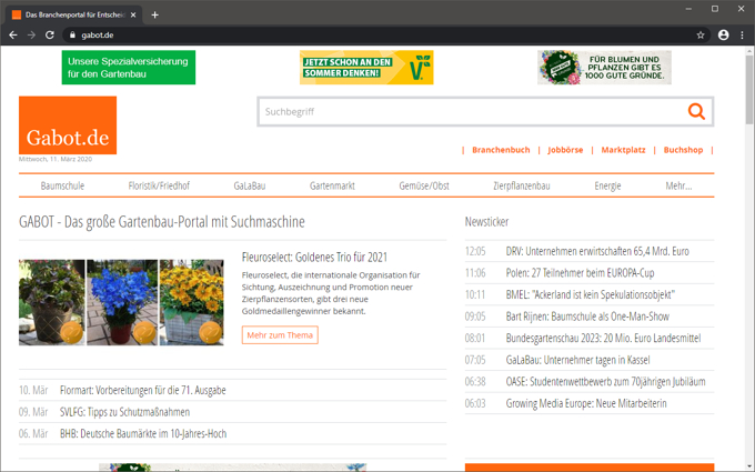 <b>GABOT</b><br />Das große Gartenbau-Portal mit Suchmaschine